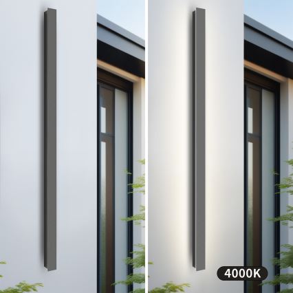 Brilagi - LINEAR LED Outdoor Wall Light, 32W, 230V, 4000K, IP65, 140 cm, Anthracite, CRI 90