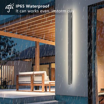 Brilagi - LINEAR LED Outdoor Wall Light, 32W, 230V, 4000K, IP65, 140 cm, Anthracite, CRI 90