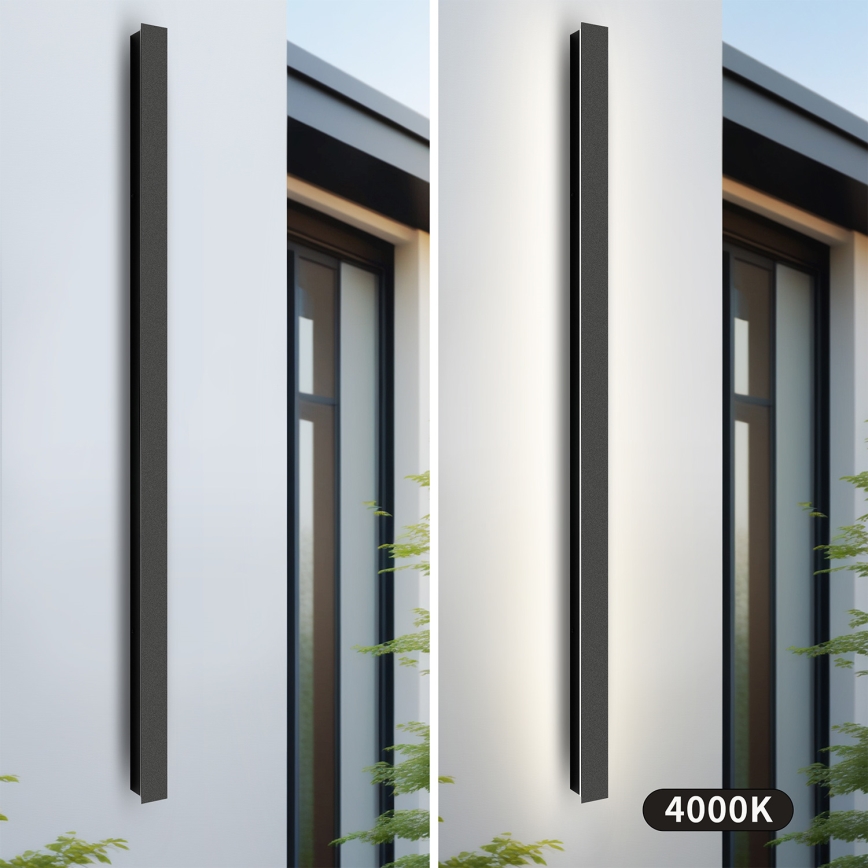 Brilagi - LINEAR LED Outdoor Wall Light 32W/230V 4000K IP65 140 cm Black CRI 90