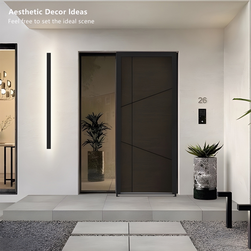 Brilagi - LINEAR LED Outdoor Wall Light 32W/230V 4000K IP65 140 cm Black CRI 90