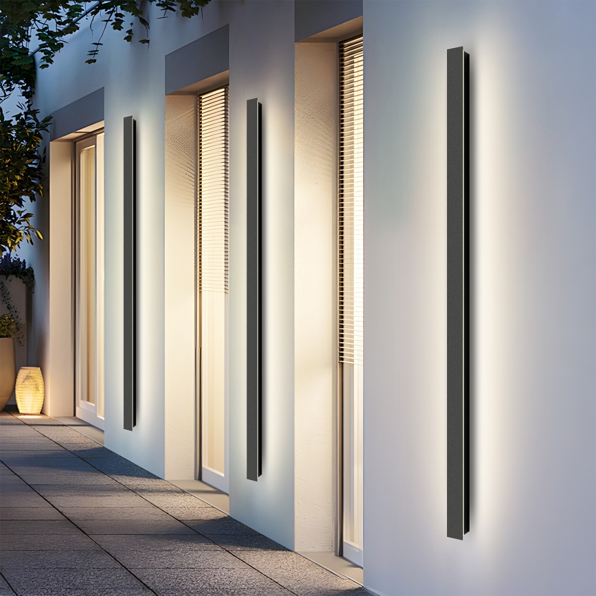 Brilagi - LINEAR LED Outdoor Wall Light 32W/230V 4000K IP65 140 cm Black CRI 90