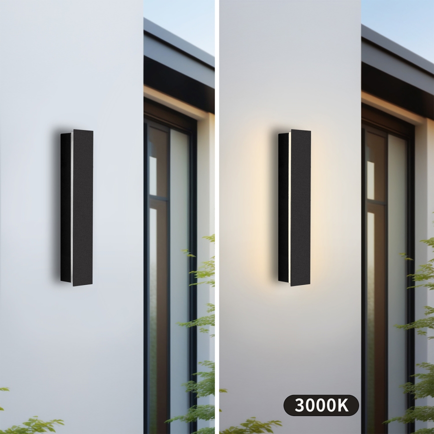 Brilagi - LINEAR LED Outdoor Wall Light, 8W/230V, 3000K, IP65, 30 cm, Black, CRI 90