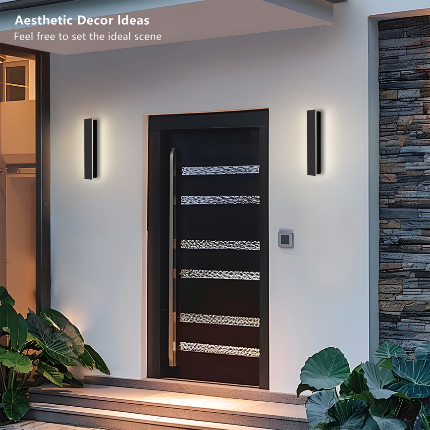 Brilagi - LINEAR LED Outdoor Wall Light, 8W/230V, 3000K, IP65, 30 cm, Black, CRI 90