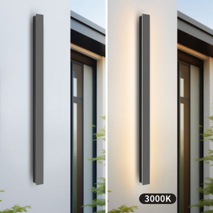 Brilagi - LED Outdoor Wall Light LINEAR LED/22W/230V 3000K IP65 100 cm Anthracite CRI 90