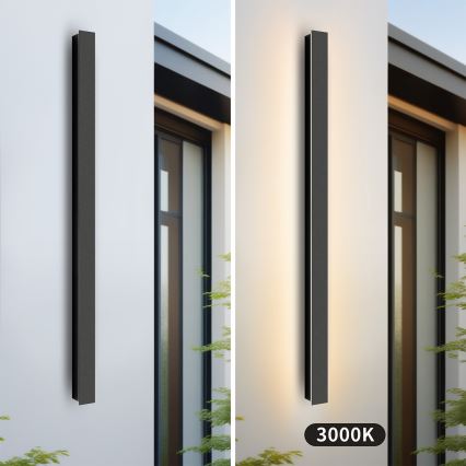 Brilagi - LED Outdoor Wall Light LINEAR LED/22W/230V 3000K IP65 100 cm black CRI 90