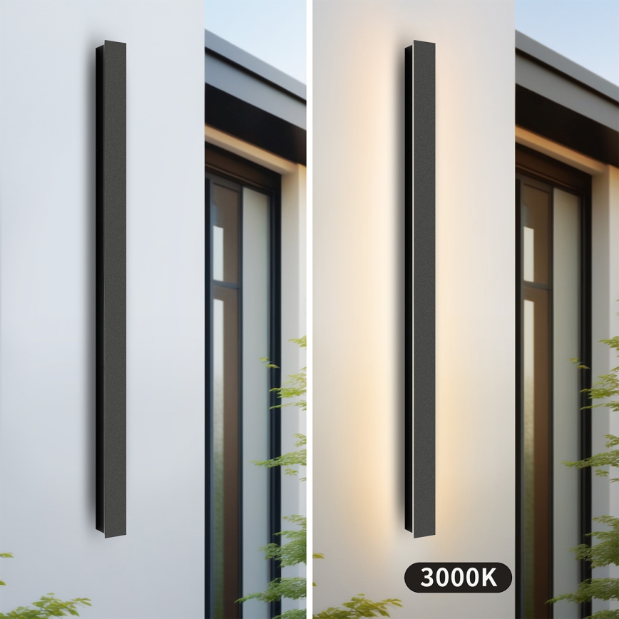 Brilagi - LED Outdoor Wall Light LINEAR LED/22W/230V 3000K IP65 100 cm black CRI 90