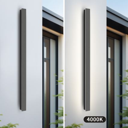 Brilagi - LINEAR LED Outdoor Wall Light, 22W, 230V, 4000K, IP65, 100 cm, Anthracite, CRI 90