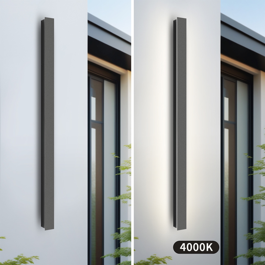 Brilagi - LINEAR LED Outdoor Wall Light, 22W, 230V, 4000K, IP65, 100 cm, Anthracite, CRI 90