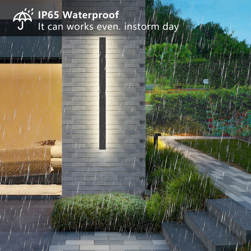 Brilagi - LINEAR LED Outdoor Wall Light, 22W, 230V, 4000K, IP65, 100 cm, Anthracite, CRI 90