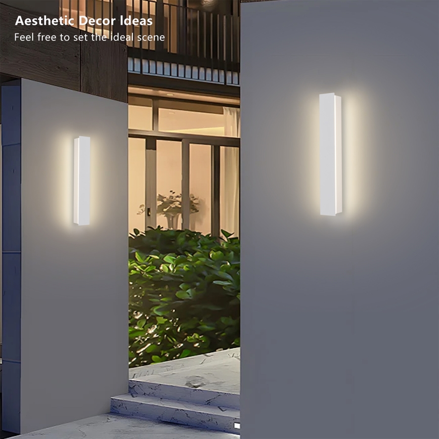 Brilagi - LINEAR LED Outdoor Wall Light 8W/230V 3000K IP65 30 cm White CRI 90