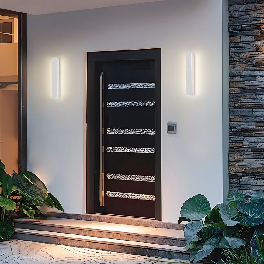 Brilagi - LINEAR LED Outdoor Wall Light 8W/230V 3000K IP65 30 cm White CRI 90