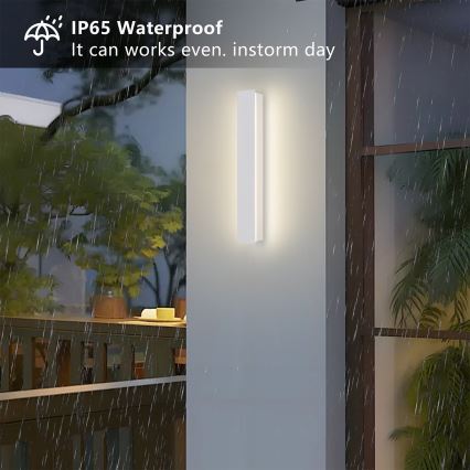 Brilagi - LINEAR LED Outdoor Wall Light 8W/230V 3000K IP65 30 cm White CRI 90
