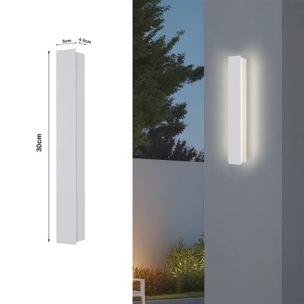 Brilagi - LINEAR LED Outdoor Wall Light 8W/230V 3000K IP65 30 cm White CRI 90