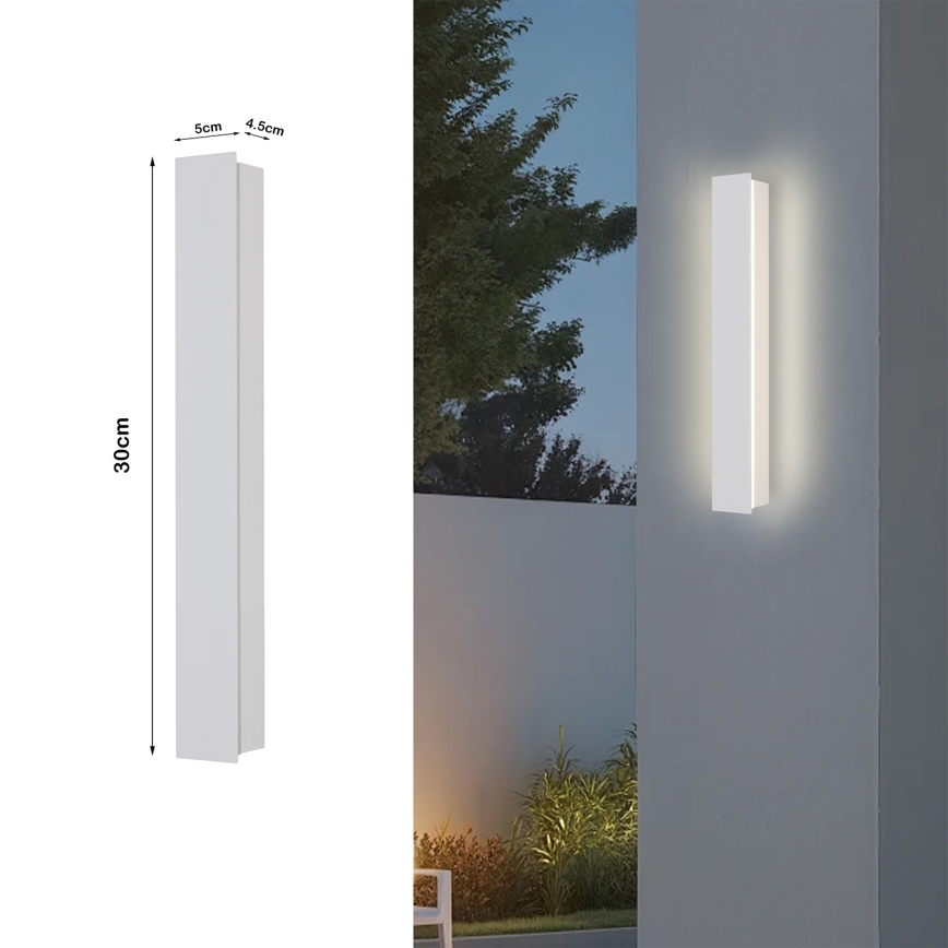 Brilagi - LINEAR LED Outdoor Wall Light 8W/230V 3000K IP65 30 cm White CRI 90