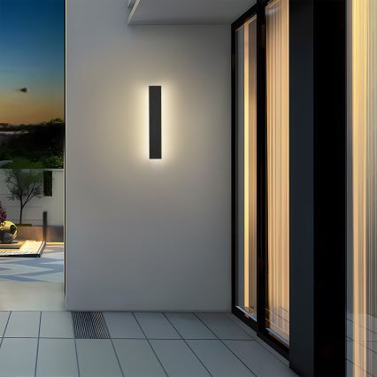 Brilagi - LINEAR LED Outdoor Wall Light LED/8W/230V 4000K IP65 30 cm Black CRI 90