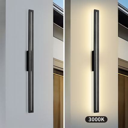 Brilagi - LINEO LED Outdoor Wall Light, 24W, 230V, 3000K, IP65, 100 cm, Black, CRI 90
