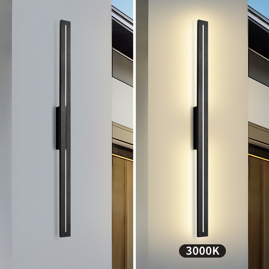 Brilagi - LINEO LED Outdoor Wall Light, 24W, 230V, 3000K, IP65, 100 cm, Black, CRI 90