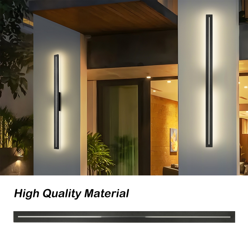 Brilagi - LINEO LED Outdoor Wall Light, 24W, 230V, 3000K, IP65, 100 cm, Black, CRI 90