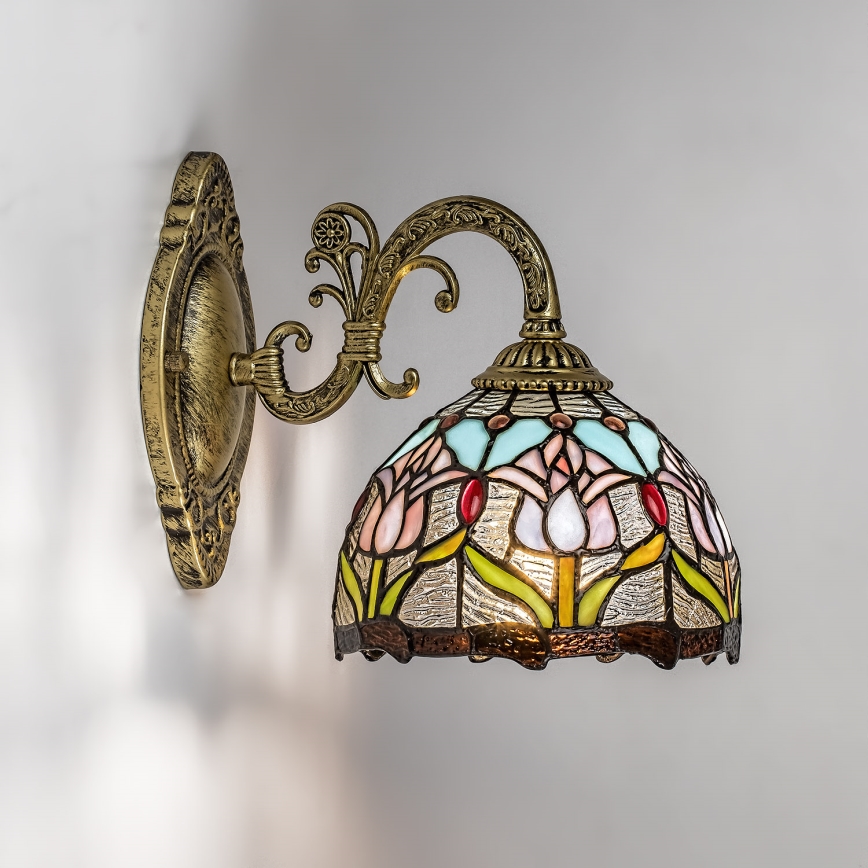 Brilagi - LORAS Tiffany stained-glass wall lamp 1xE27/40W/230V
