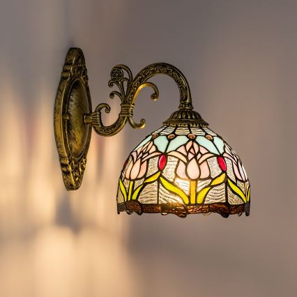 Brilagi - LORAS Tiffany stained-glass wall lamp 1xE27/40W/230V