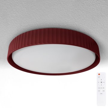 Brilagi - LUCIA Dimmable LED Ceiling Light, 48W/230V, 3000–6500K, Ø 41 cm, Red + Remote Control