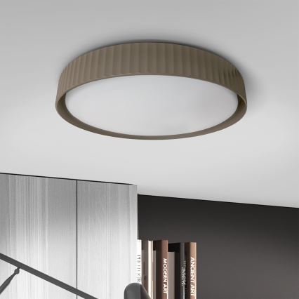 Brilagi - Dimmable LUCIA LED ceiling light LED/48W/230V 3000–6500K Ø 41 cm taupe + remote control