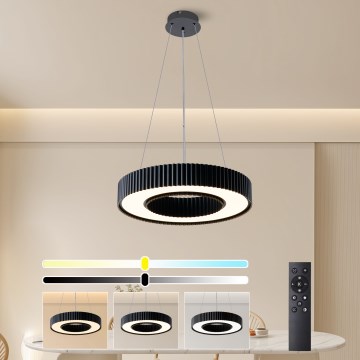 Brilagi - LUMIX Dimmable LED Cable Pendant Light, 48W/230V, 3000-6000K, Black, Ø 50 cm + Remote Control