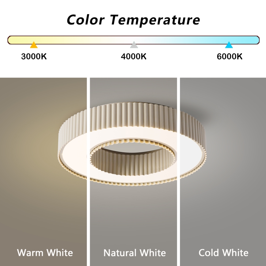Brilagi - LED Dimmable Ceiling Light LUMIX LED/48W/230V 3000-6000K beige dia. 50 cm + remote control