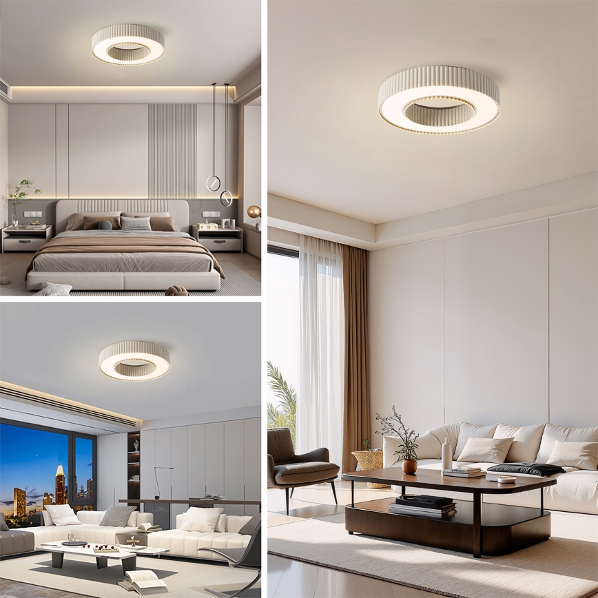 Brilagi - LED Dimmable Ceiling Light LUMIX LED/48W/230V 3000-6000K beige dia. 50 cm + remote control