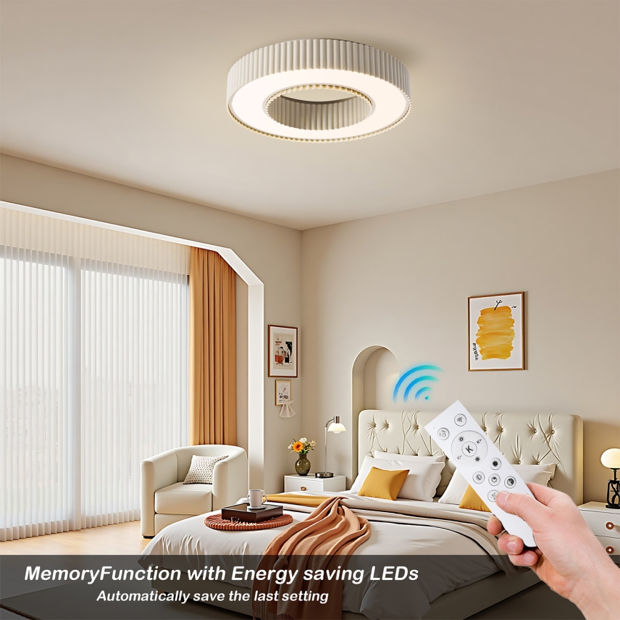 Brilagi - LED Dimmable Ceiling Light LUMIX LED/48W/230V 3000-6000K beige dia. 50 cm + remote control