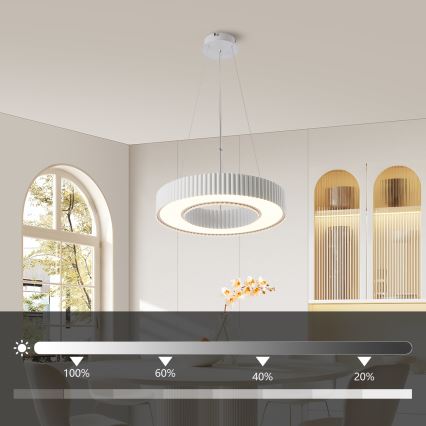 Brilagi - LUMIX Dimmable LED Pendant on Cable LED/48W/230V 3000–6000K White Ø 50 cm + Remote Control