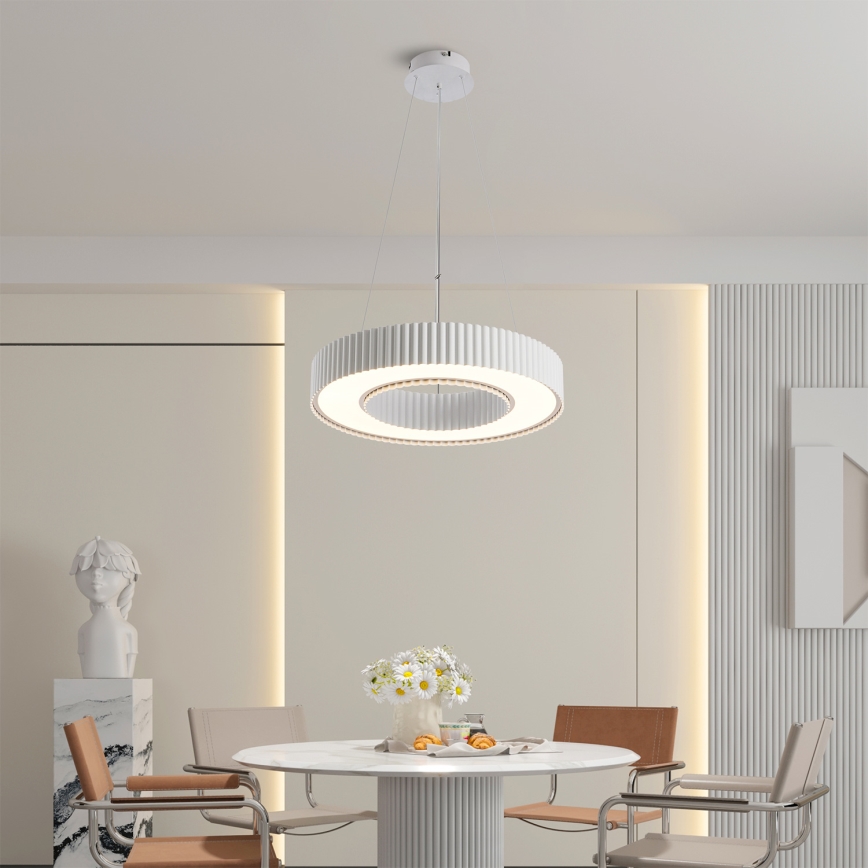 Brilagi - LUMIX Dimmable LED Pendant on Cable LED/48W/230V 3000–6000K White Ø 50 cm + Remote Control