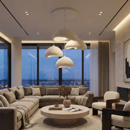 Brilagi - LUNA Cable Pendant Light 4xE27/40W/230V Ø 90 cm White