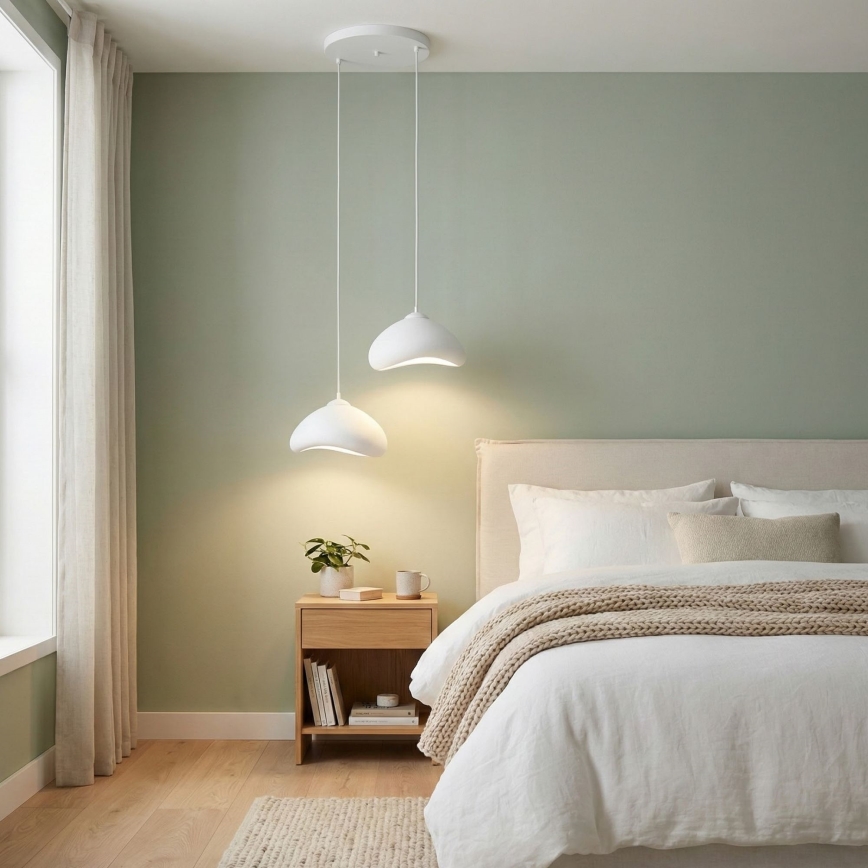 Brilagi - LUNA cable-suspended pendant light 2xE27/40W/230V, Ø 45 cm, white