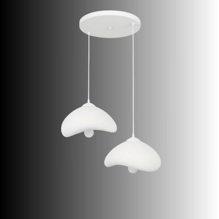 Brilagi - LUNA cable-suspended pendant light 2xE27/40W/230V, Ø 45 cm, white