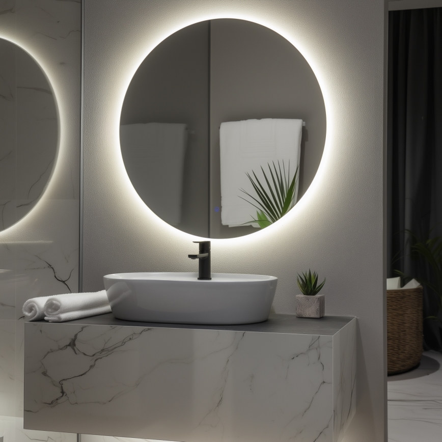 Brilagi - LUNA LED Bathroom Mirror LED/26W/230V dia. 80 cm IP44 CRI 90 dimmable + CCT