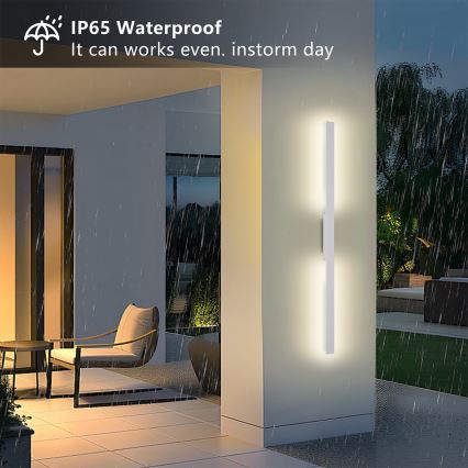 Brilagi - LUNA LED Outdoor Wall Light LED/24W/230V 3000K IP65 100 cm White CRI 90