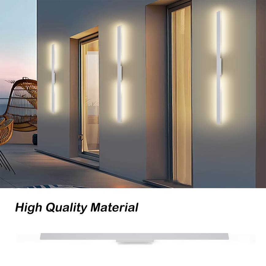 Brilagi - LUNA LED Outdoor Wall Light LED/24W/230V 3000K IP65 100 cm White CRI 90