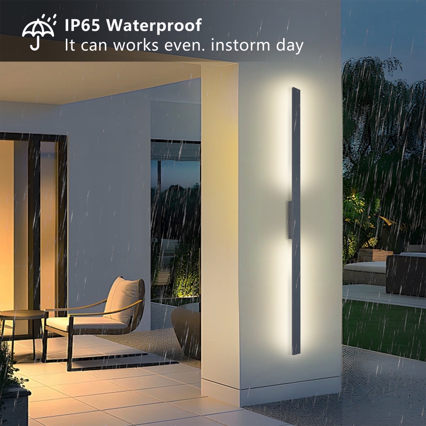 Brilagi - LUNA LED Outdoor Wall Light 30W/230V 3000K IP65 150 cm Anthracite CRI 90