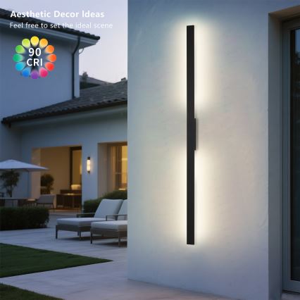 Brilagi - LED Outdoor Wall Light LUNA LED/30W/230V 3000K IP65 150 cm black CRI 90
