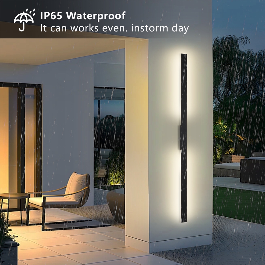 Brilagi - LED Outdoor Wall Light LUNA LED/30W/230V 3000K IP65 150 cm black CRI 90