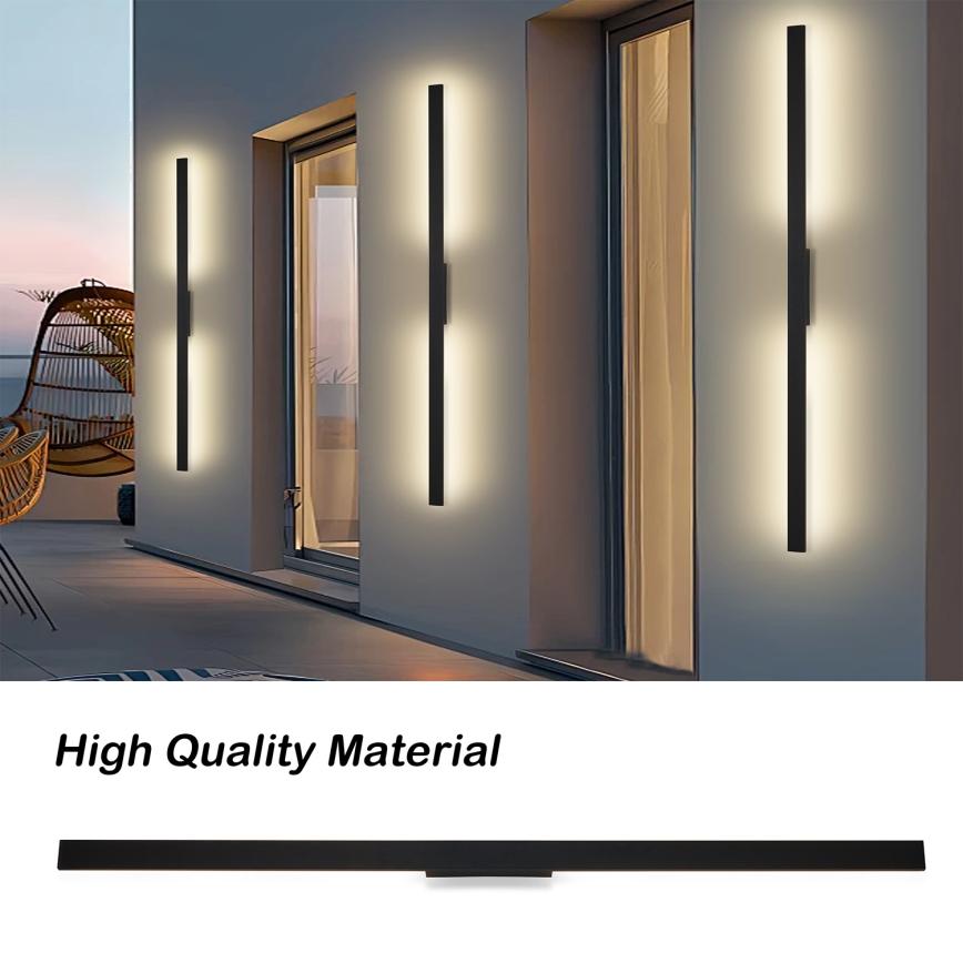 Brilagi - LED Outdoor Wall Light LUNA LED/30W/230V 3000K IP65 150 cm black CRI 90