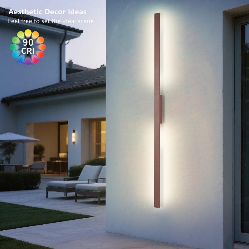 Brilagi - LUNA LED Outdoor Wall Light LED/30W/230V 3000K IP65 150 cm brown CRI 90