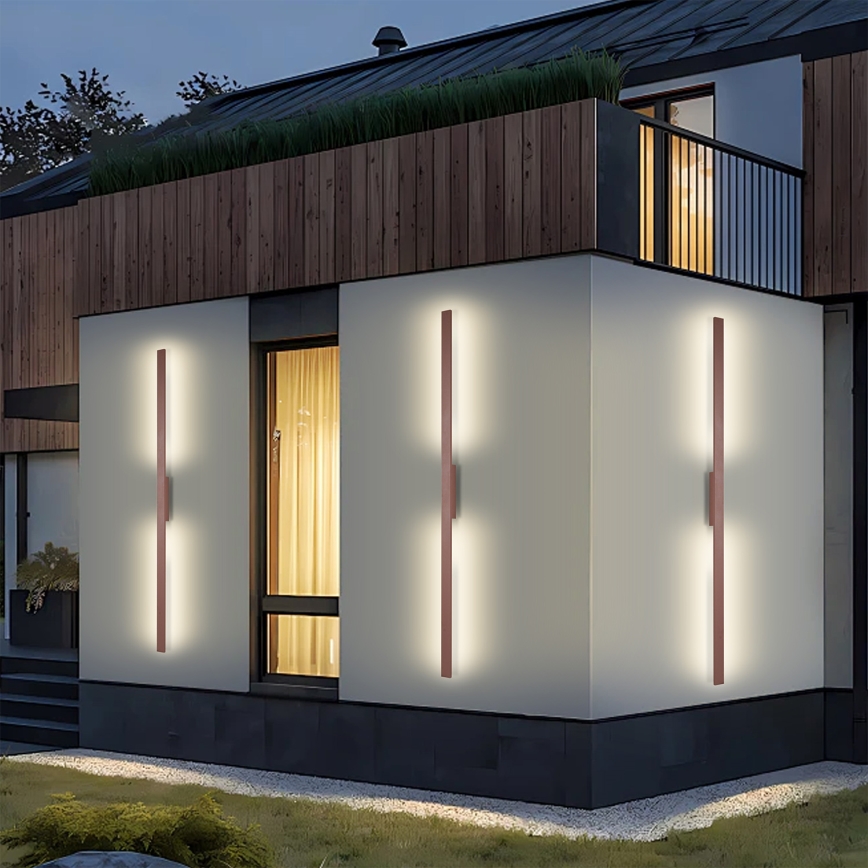 Brilagi - LUNA LED Outdoor Wall Light LED/30W/230V 3000K IP65 150 cm brown CRI 90