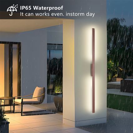 Brilagi - LUNA LED Outdoor Wall Light LED/30W/230V 3000K IP65 150 cm brown CRI 90