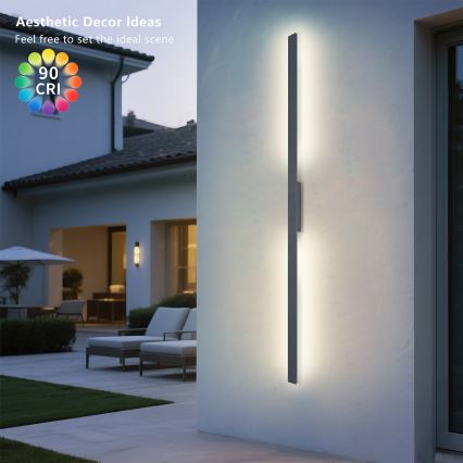 Brilagi - LUNA LED Outdoor Wall Light LED/30W/230V 4000K IP65 150 cm Anthracite CRI 90