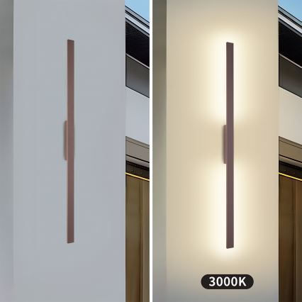 Brilagi - LUNA LED Outdoor Wall Light LED/24W/230V 3000K IP65 100 cm Brown CRI 90
