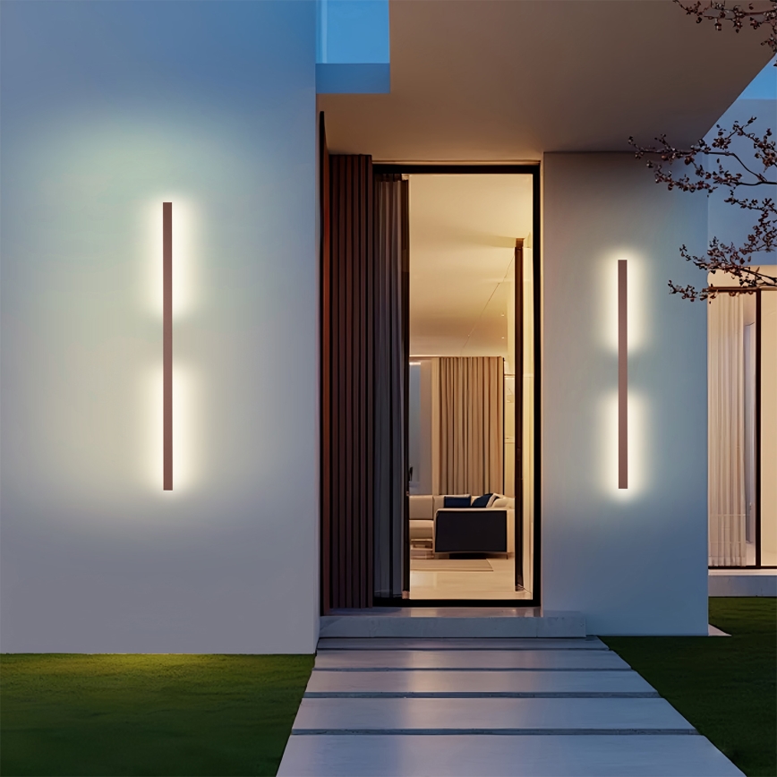 Brilagi - LUNA LED Outdoor Wall Light LED/24W/230V 3000K IP65 100 cm Brown CRI 90