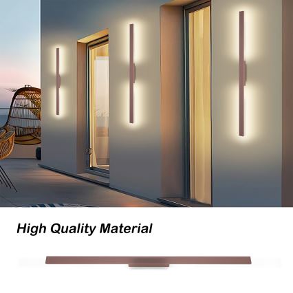 Brilagi - LUNA LED Outdoor Wall Light LED/24W/230V 3000K IP65 100 cm Brown CRI 90
