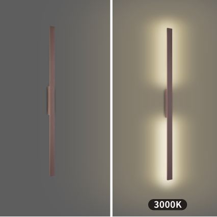 Brilagi - LUNA LED Outdoor Wall Light LED/24W/230V 3000K IP65 100 cm Brown CRI 90